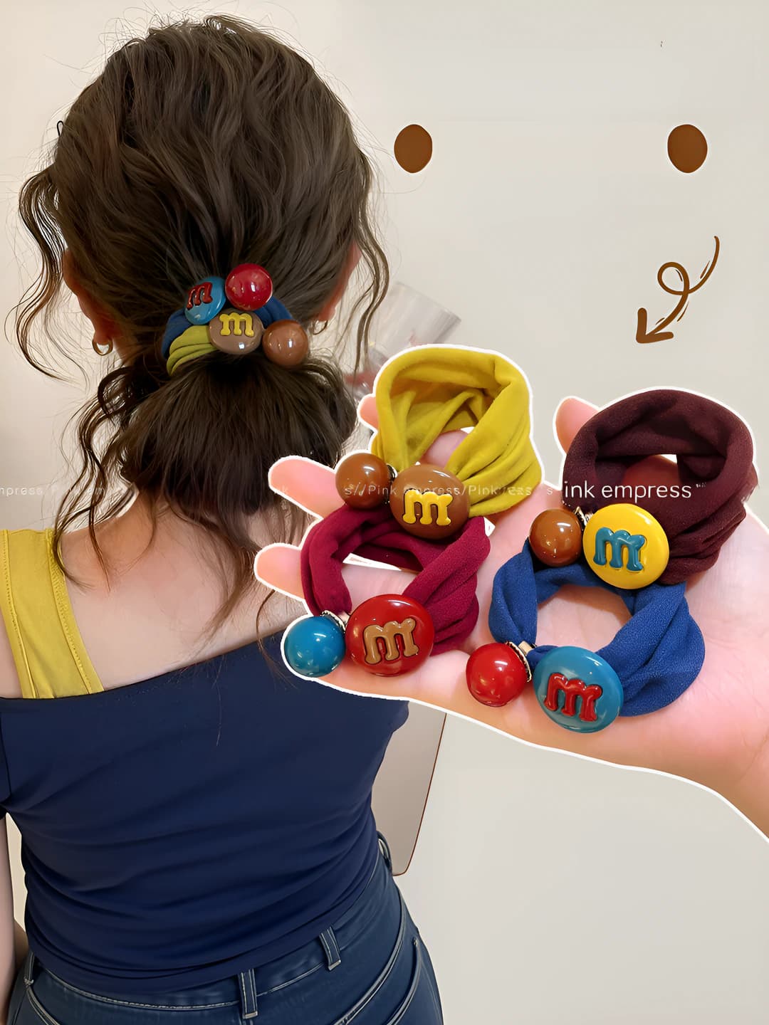 Women's Korean style colorful stretch hair ties, high elasticity, hair-friendly