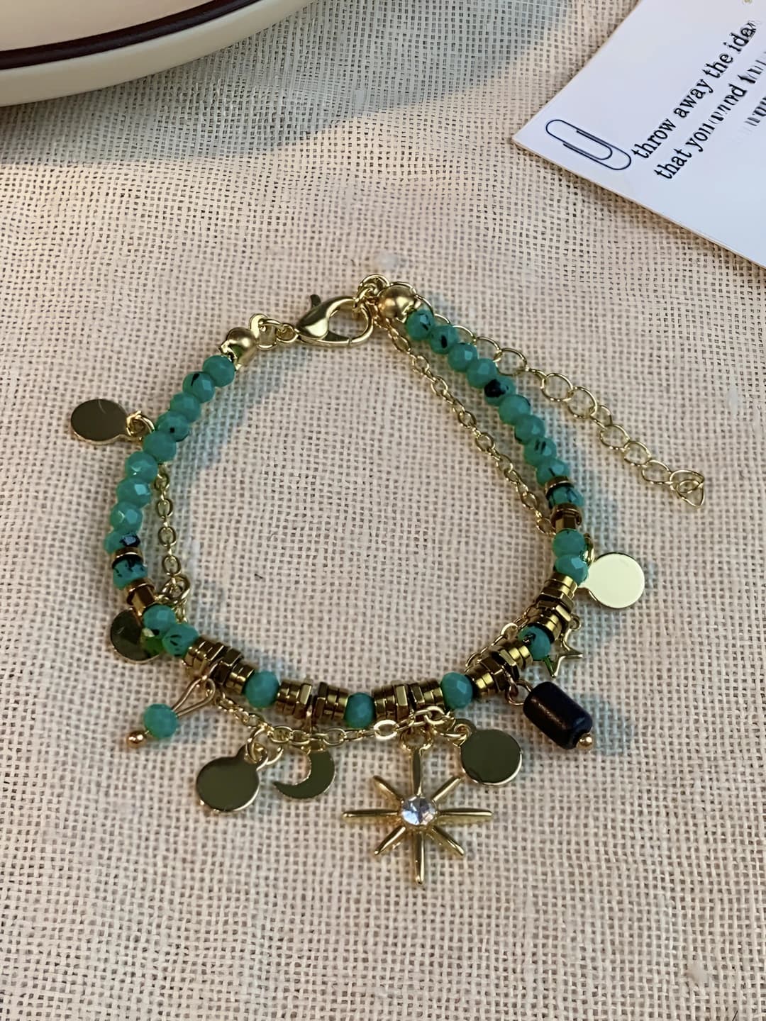 Green beaded bracelet