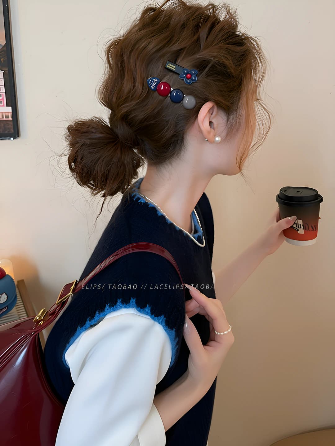 Women's hair clips and combs: 2026 new style, small shen style, colorful floral design, side hair clip