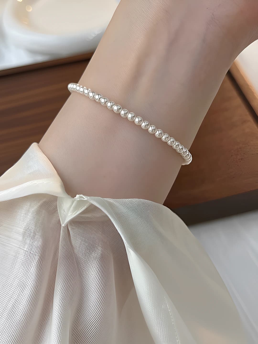 Pearl - Silver-white - Bracelet