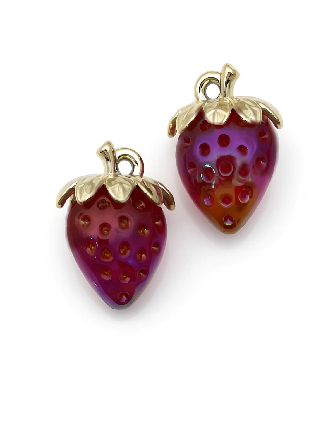 Qizil, rang-barang, to'q rang, katta qulupnay, 31x23mm, 4.2g