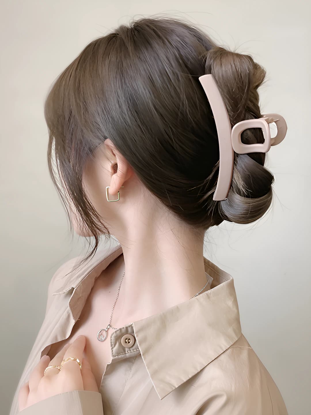 8# Small clear pearl hair clip 4*10