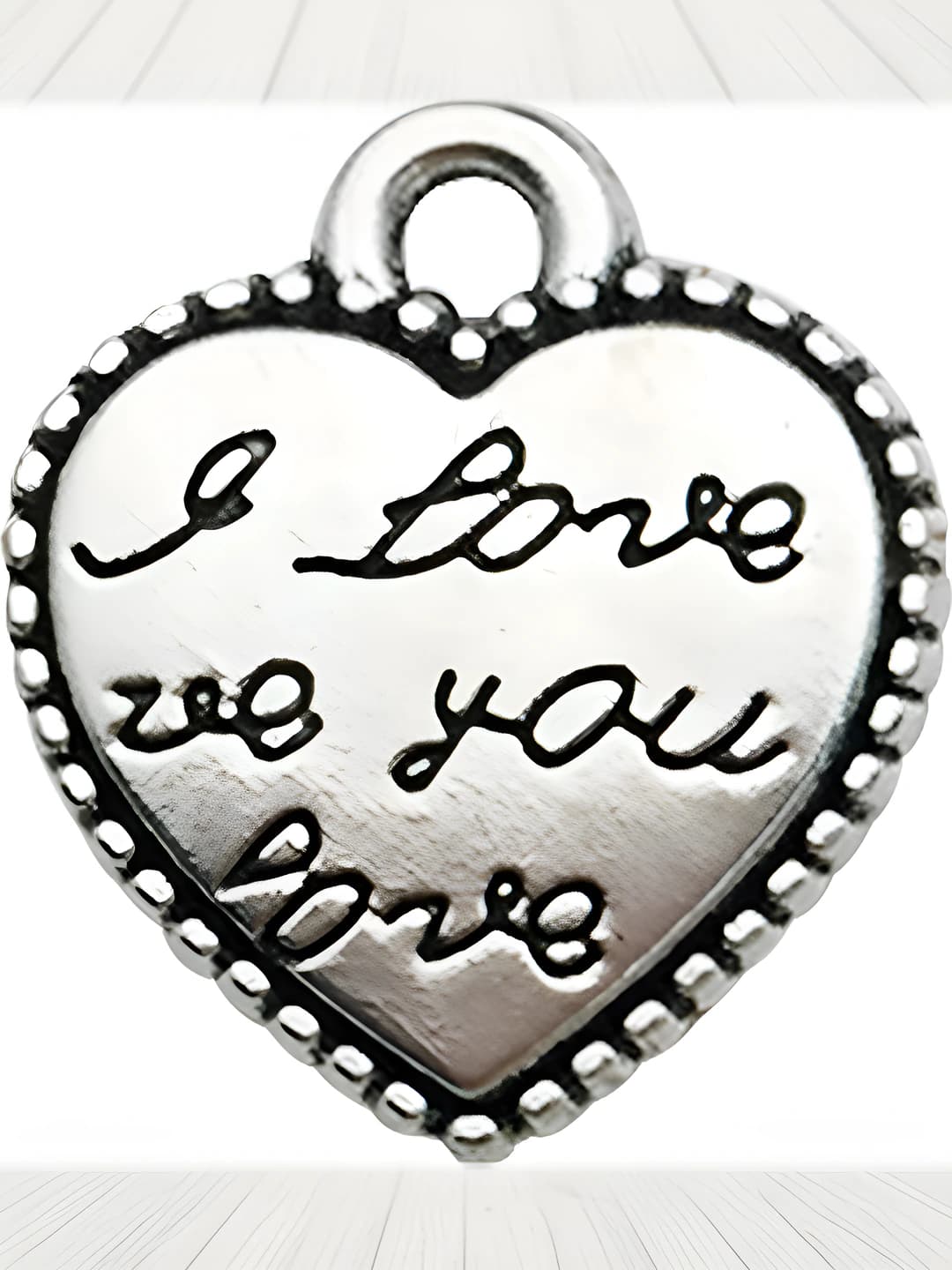 1 pc apricot heart Iloveyou letters 12x13mm-1g-15488