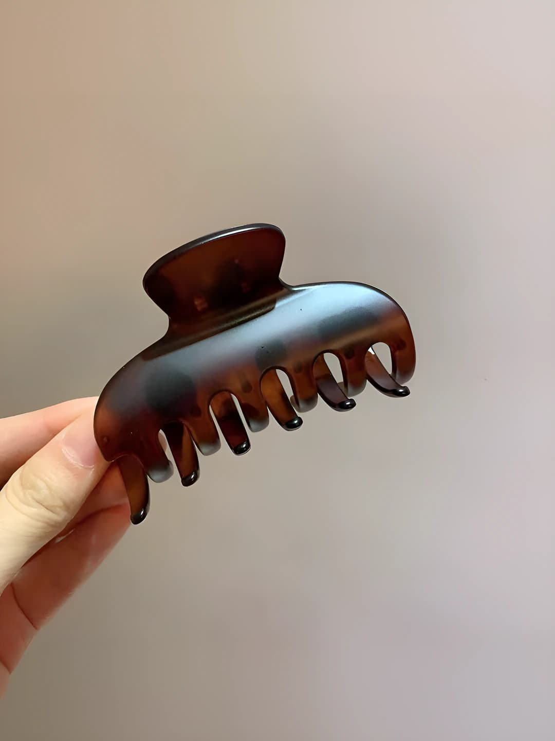 Ракушка зажим янтарный красный -8.5cm