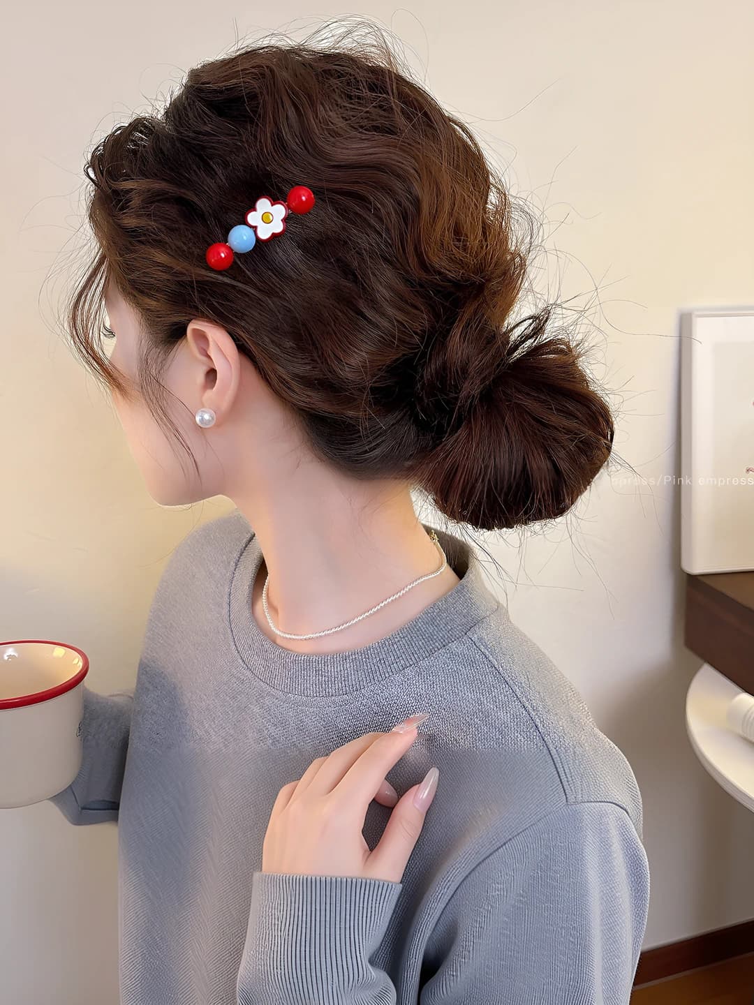3# Bead flower clip ~6 cm