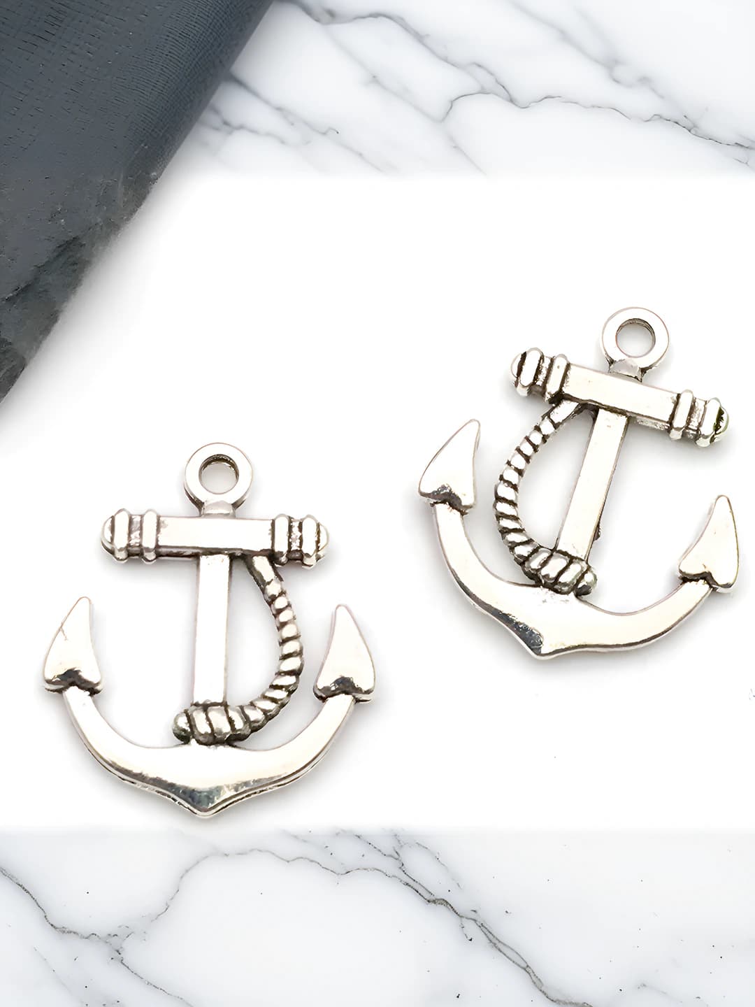 1 шт античное серебро маленький якорь 20x22mm-1.7g