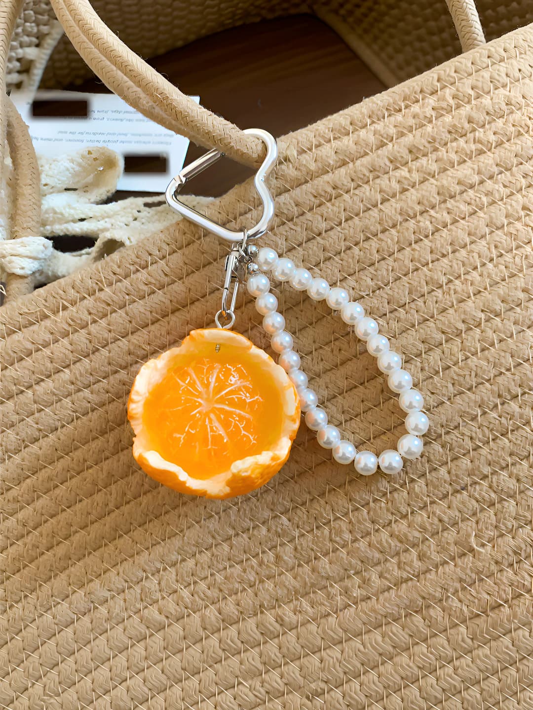 Charm - Silver - Orange