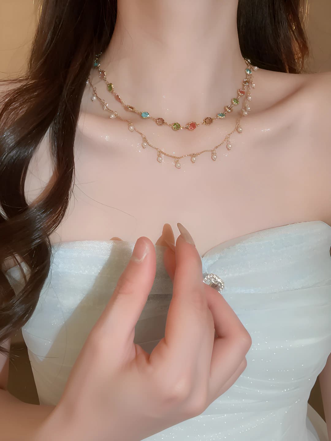 8# Necklace - Gold - Multicolour