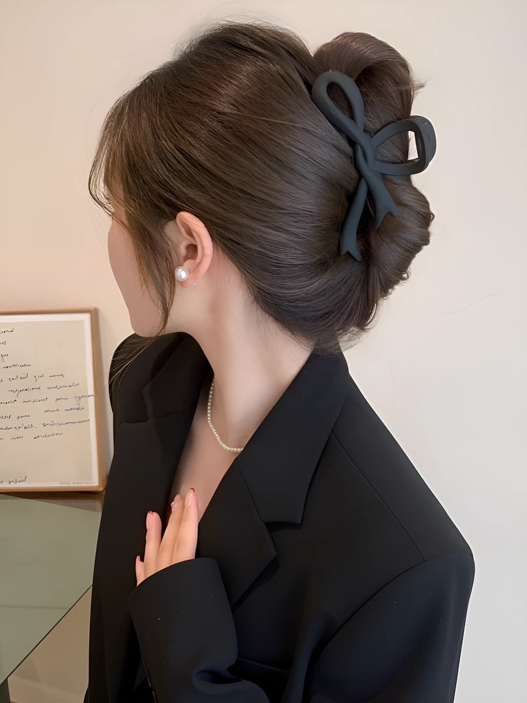 Black, ribbon, 11.5 cm