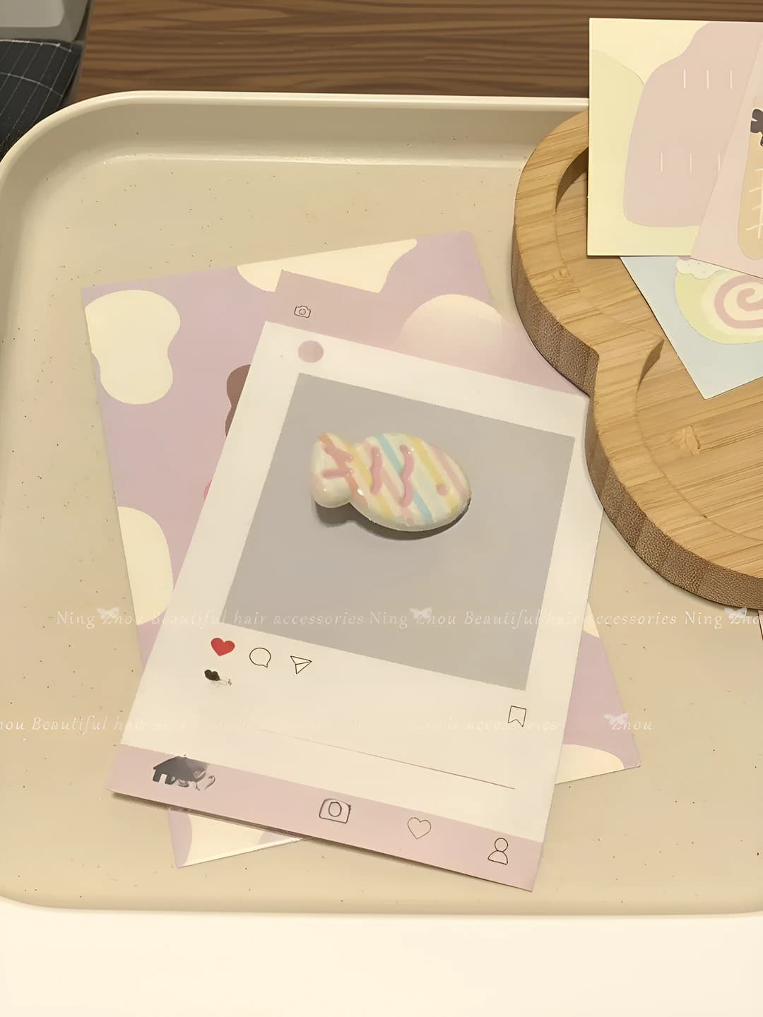 Multicolour fish hair clip