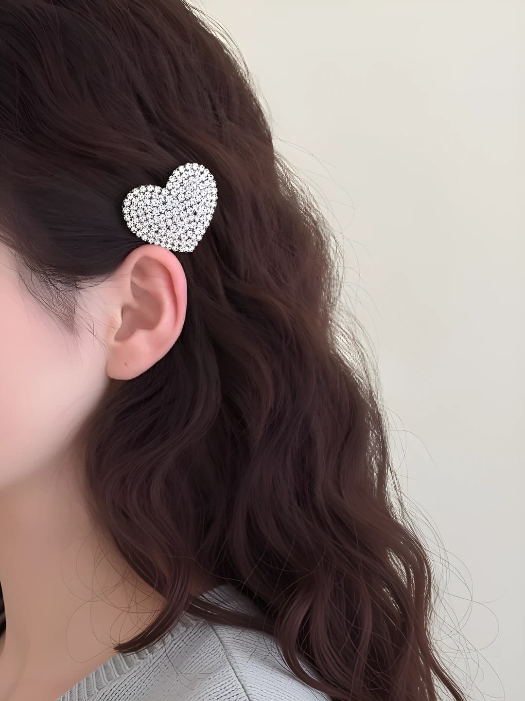 7# Большое сердце серебряное 6 см