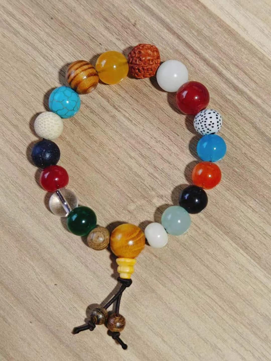 Women's glass beaded bracelet, handmade, cactus design element, fashionable OL style