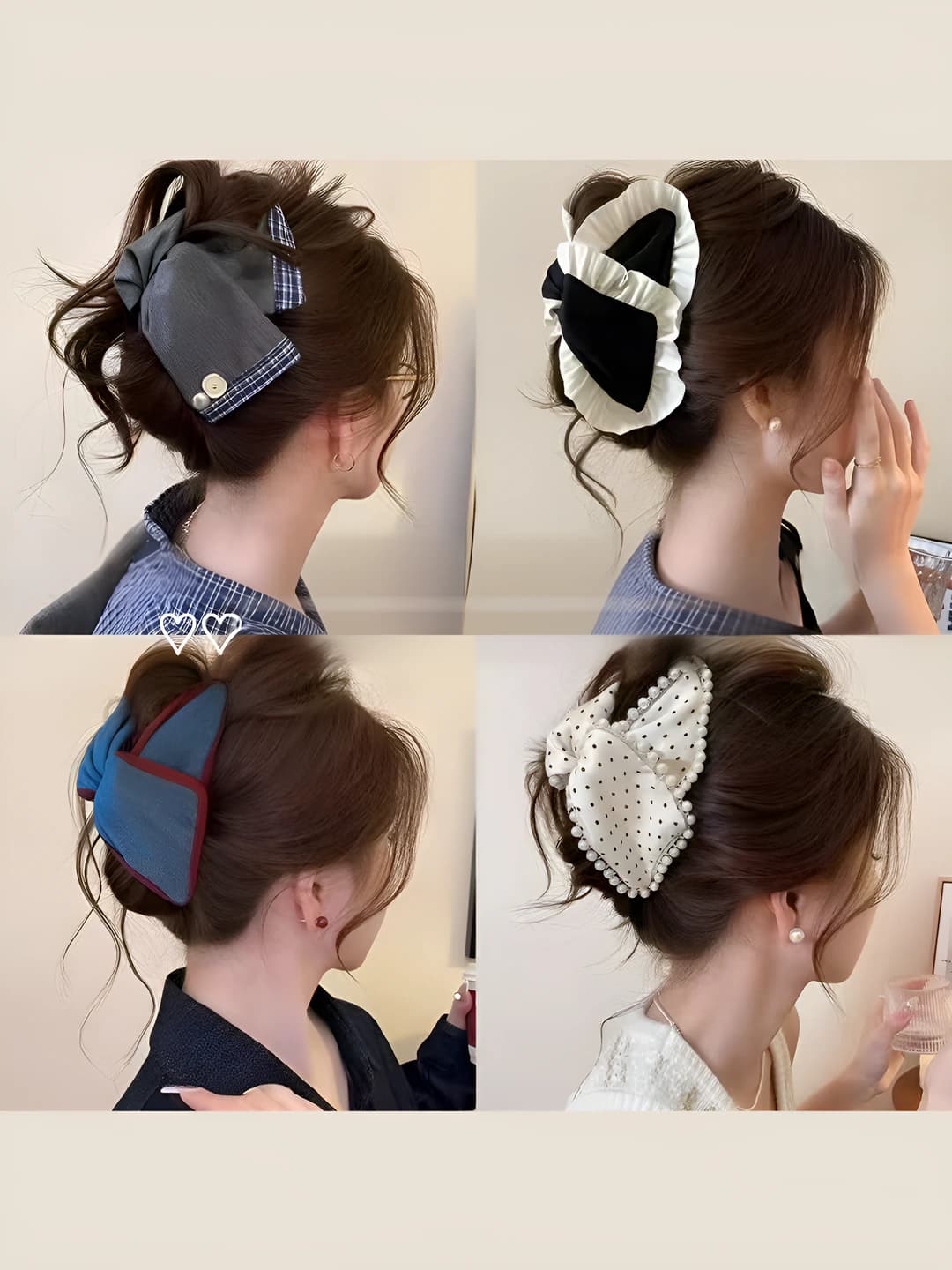Women's hair accessory set: handmade acrylic hair clips in country style