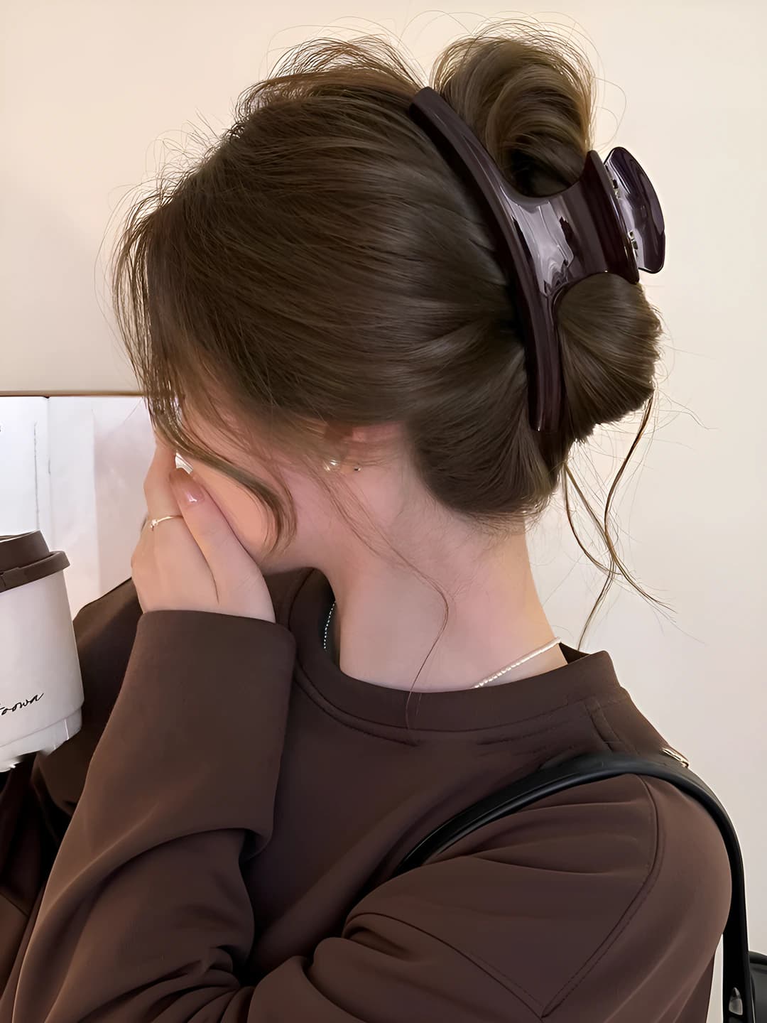 12# Hanger chocolate red-brown hair claw - 11.5 cm