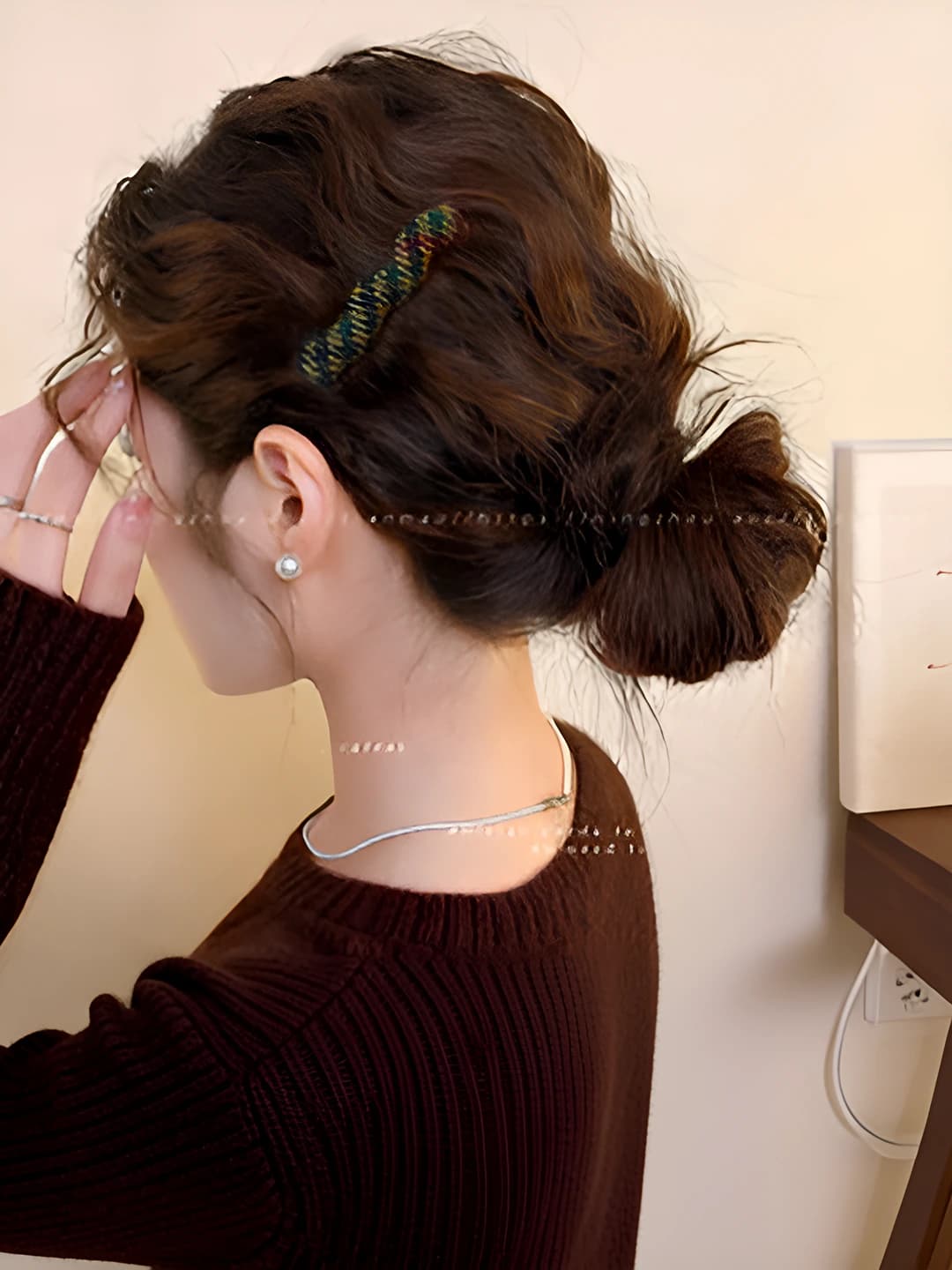 2# Plaid wavy hair clip ~ 1 pc