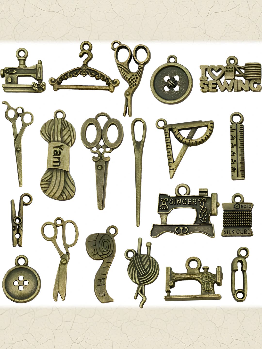 Antique teal sewing machine, 20 pcs
