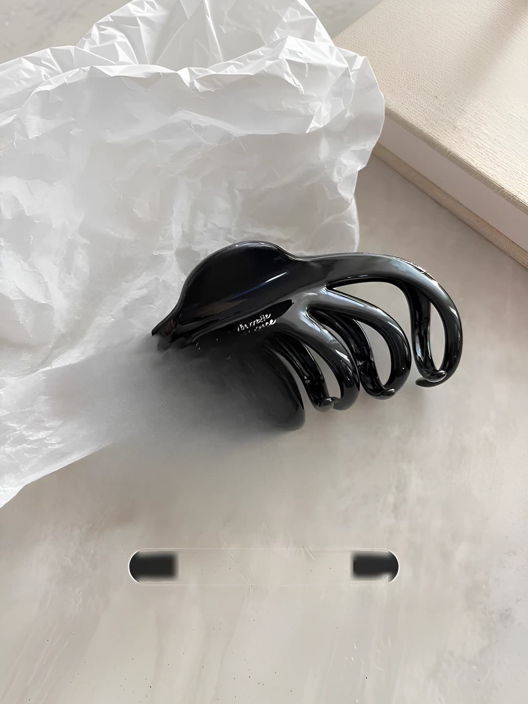 Chrysanthemum clip letters glossy black - 13 cm