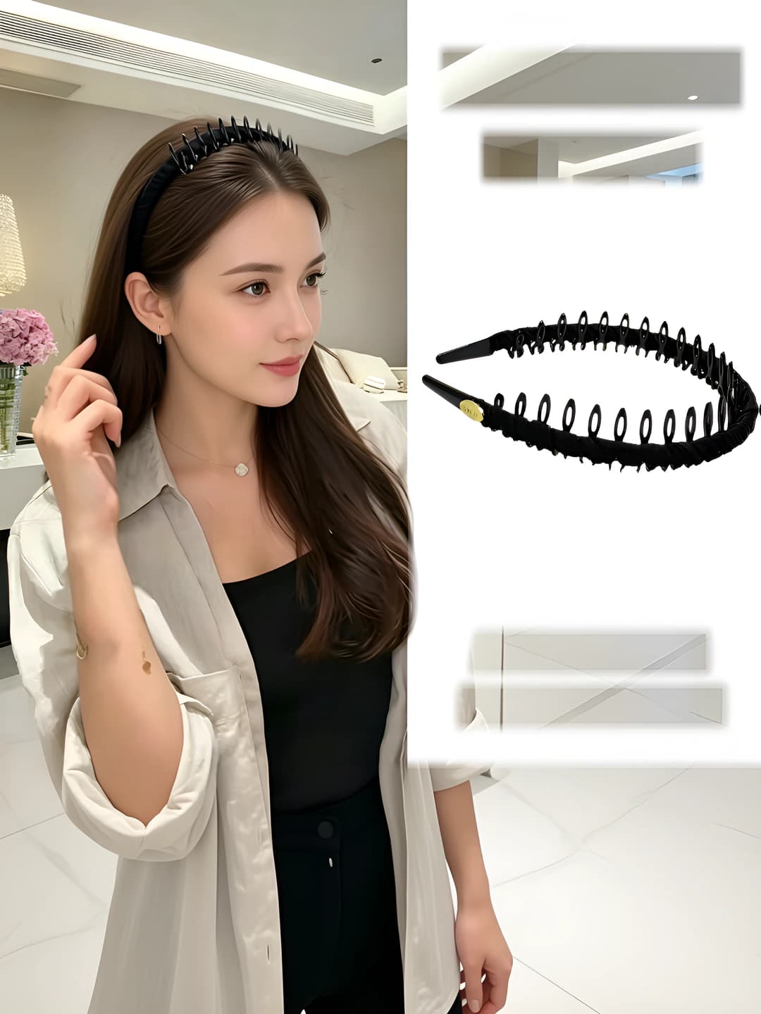 1# Two-tooth headband-Black
