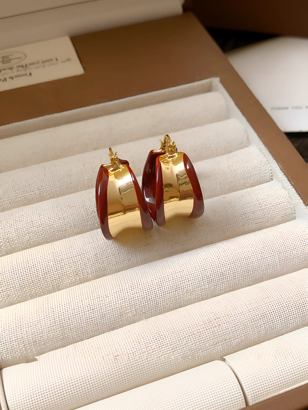 50# Earring - Gold - Red (Gold plating)