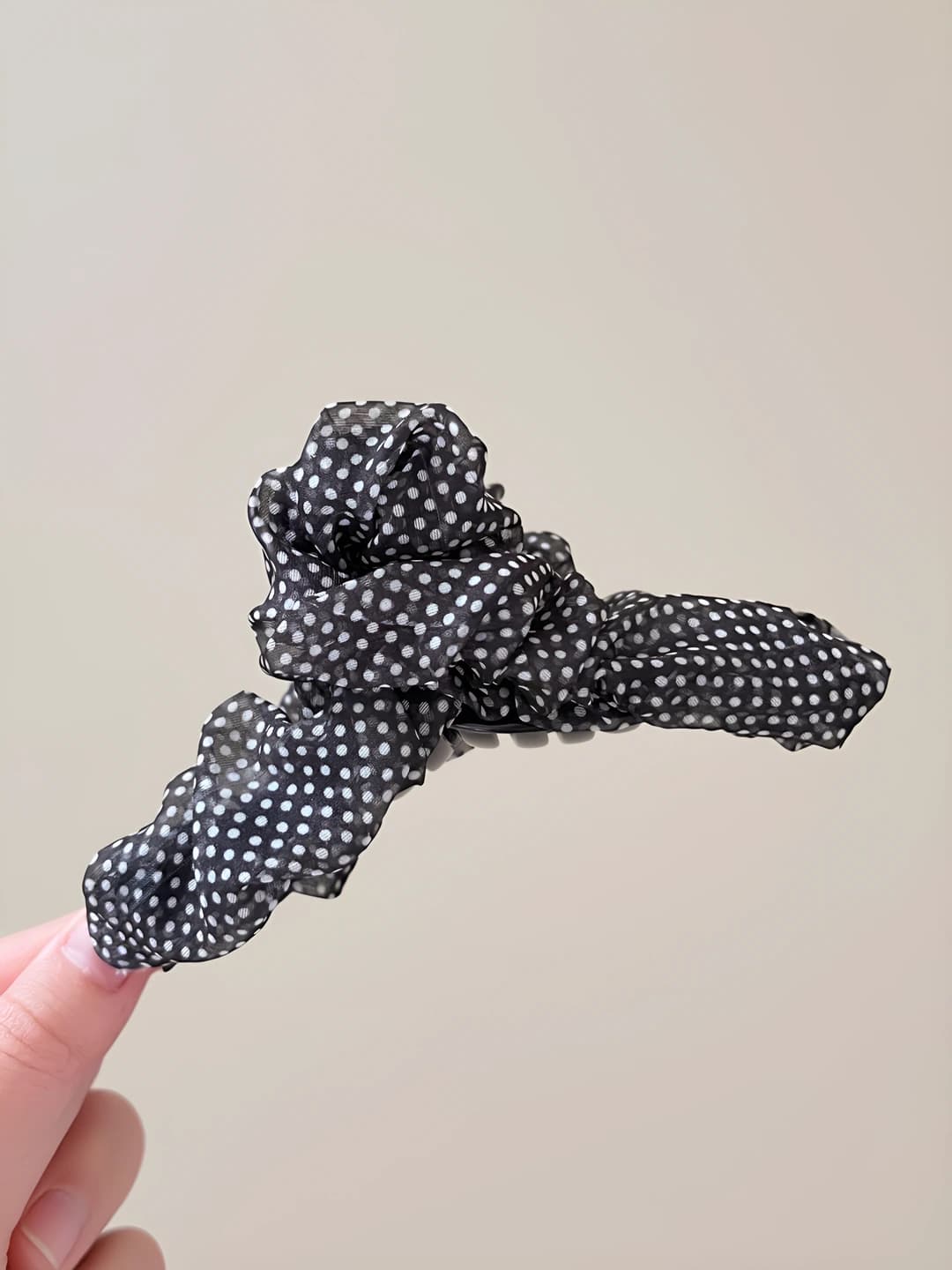 Black polka dot cloud clip