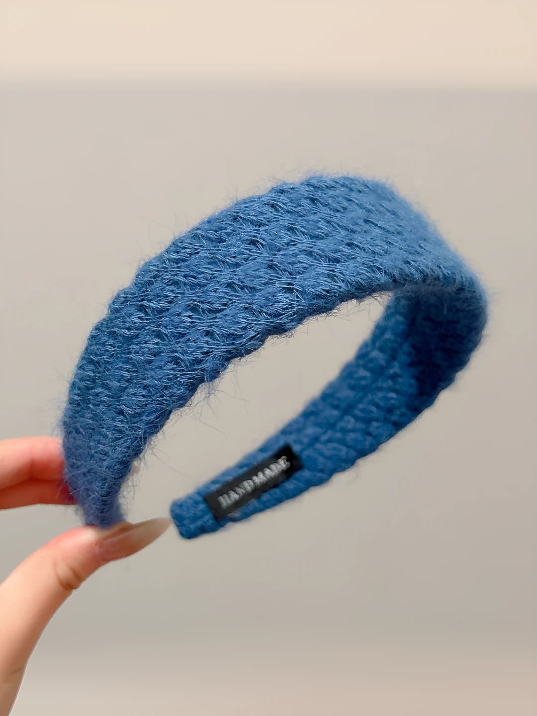 Navy wide headband - 4.3 cm