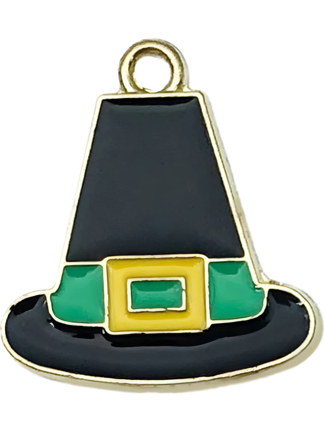 1 pc Black green stripe Thanksgiving hat 19x18mm-1.4g