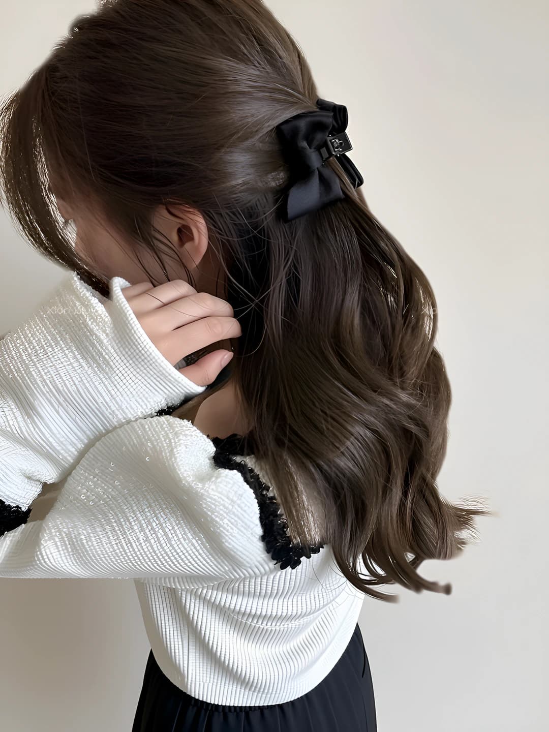 Bow small hair clip ~4.5 cm - 1 pc