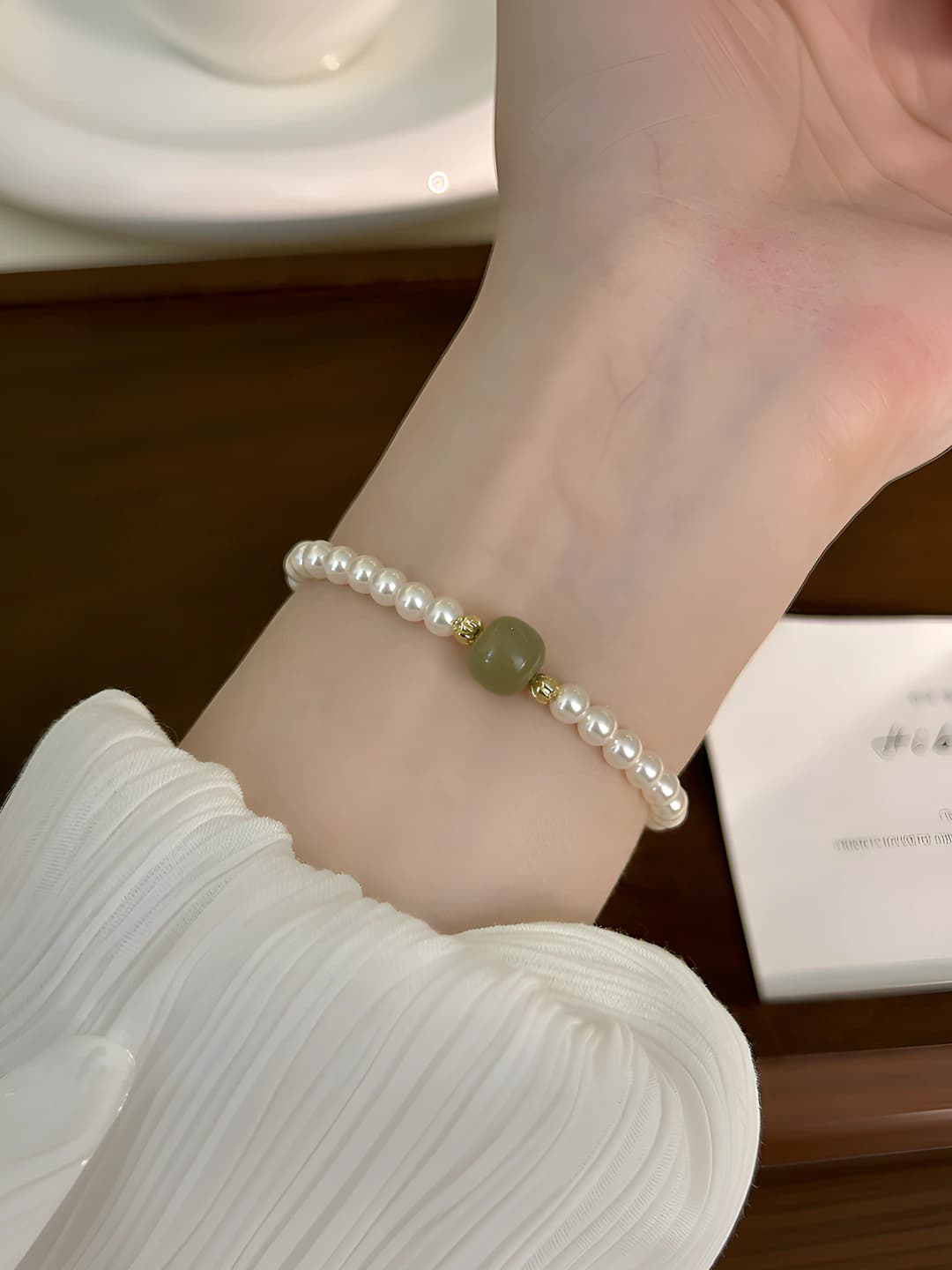 Bracelet - Green - White - Gift box