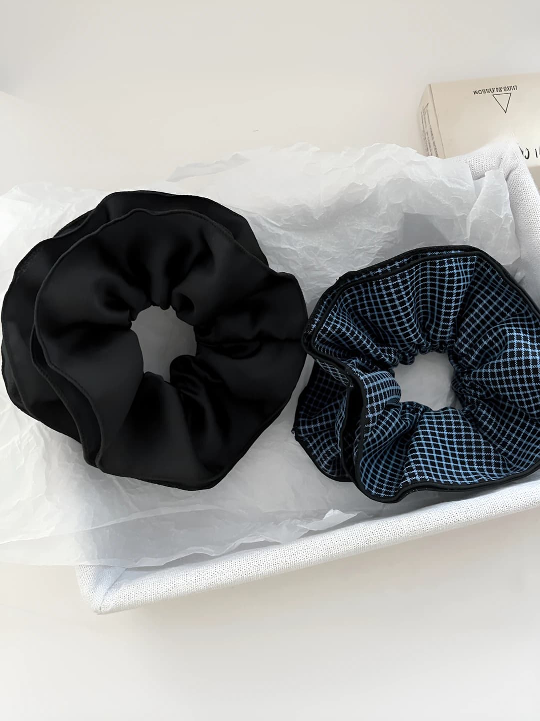 Women's retro, preppy style, multi-layered, contrasting plaid, fabric, natural design element, fresh and sweet style hair ties