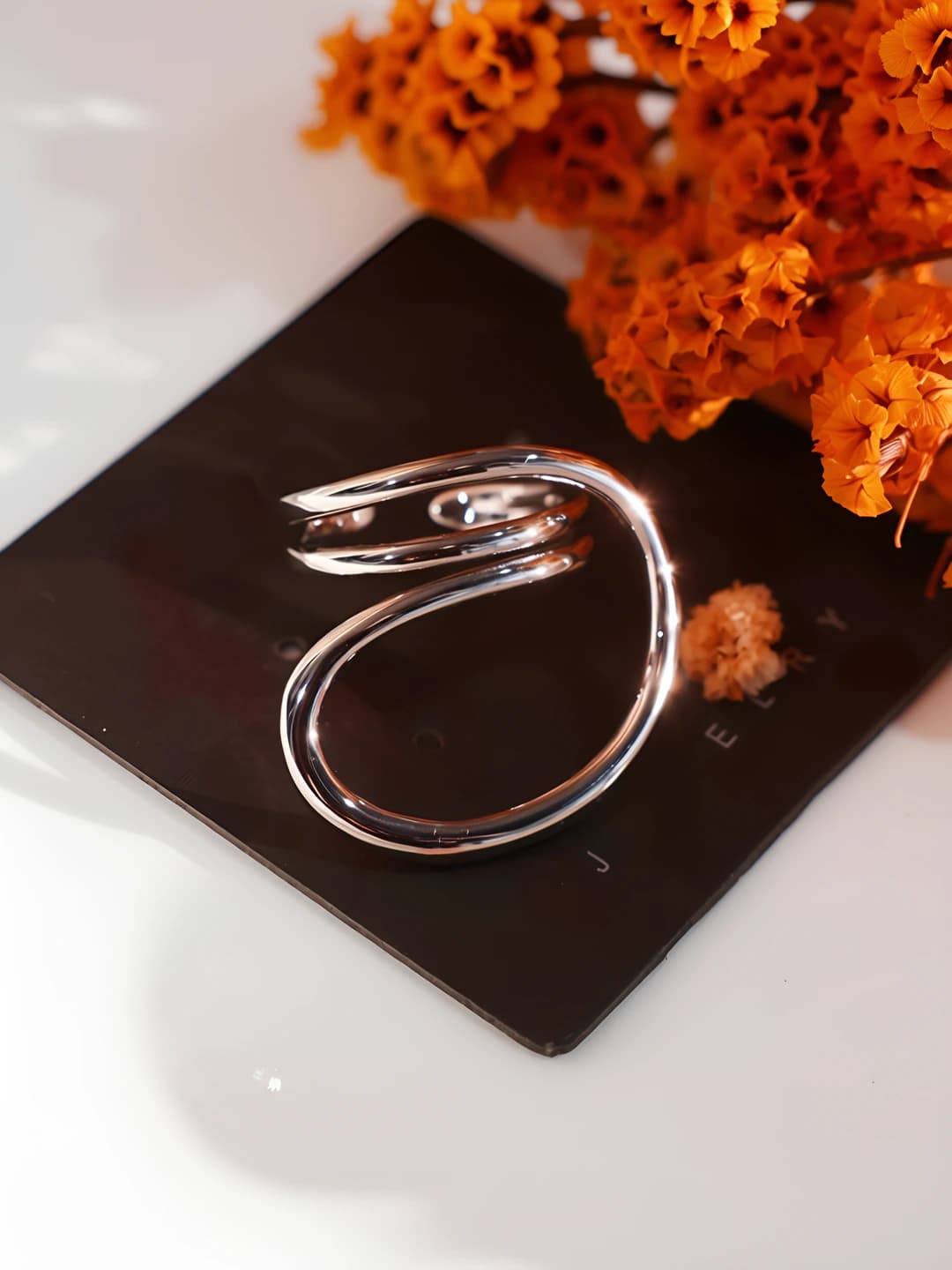 Silver, open ring, 1 pc