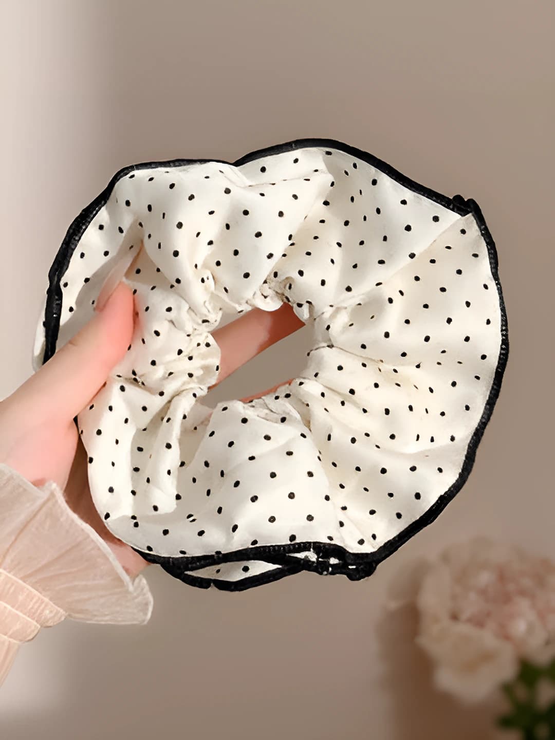 2# Satin polka dot hair tie 17 cm