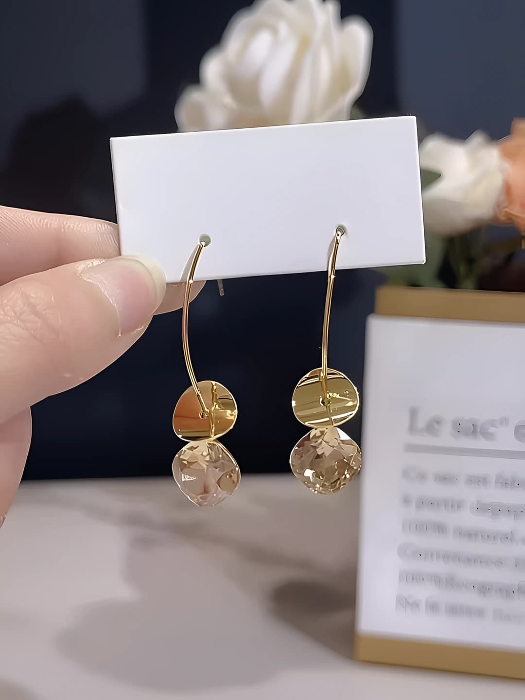 Gold crystal earrings