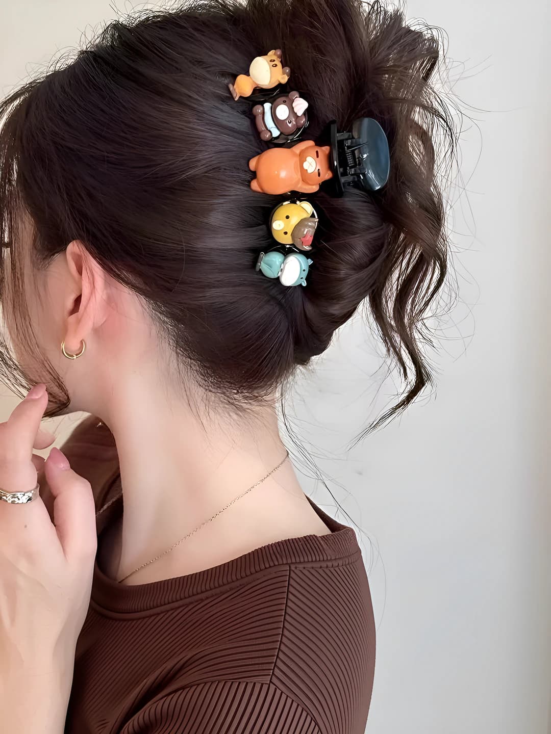Bear hair clip orange-12 cm