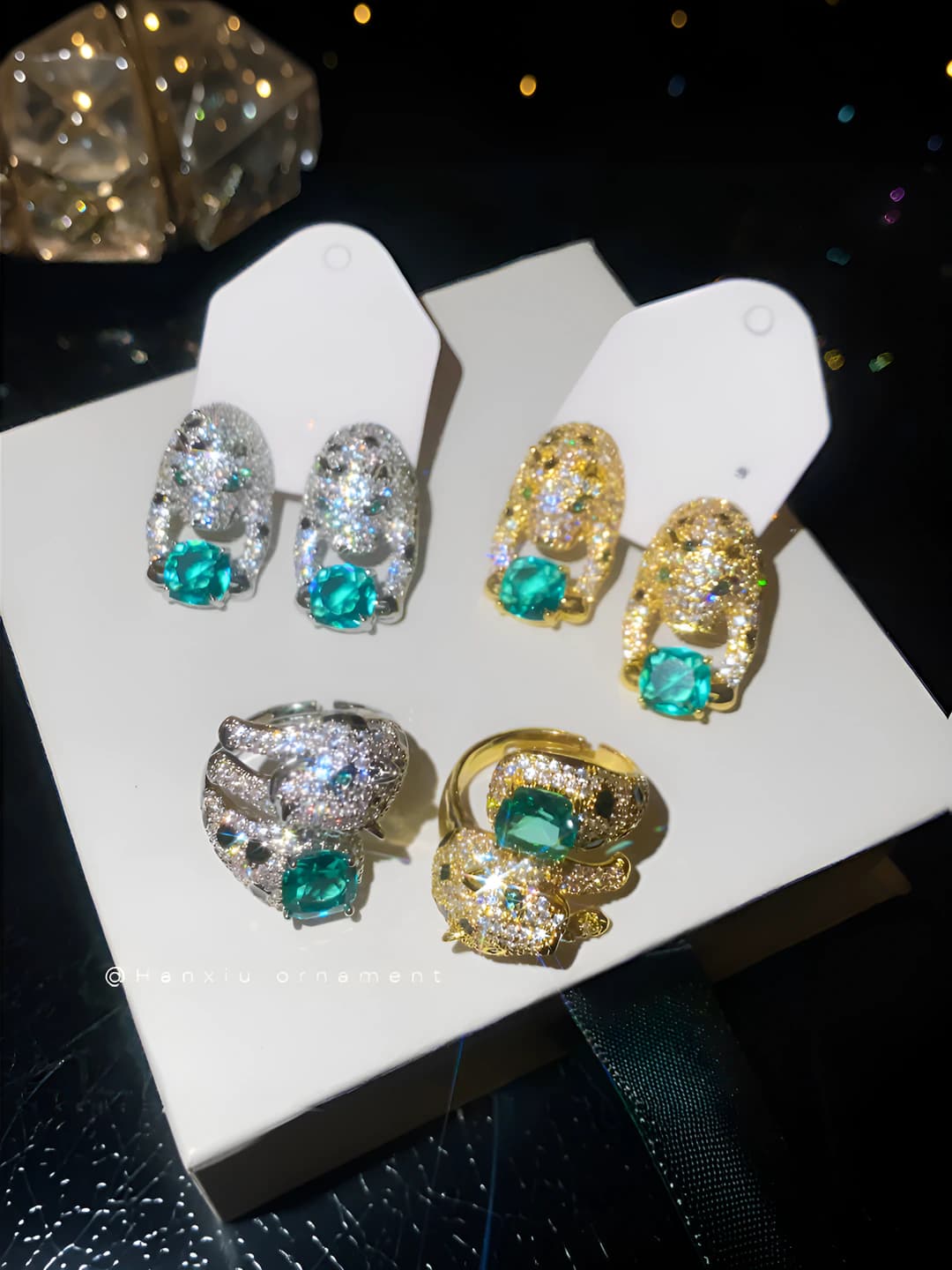 Women's zircon stud earrings with 18k gold plating, light luxury style, design element