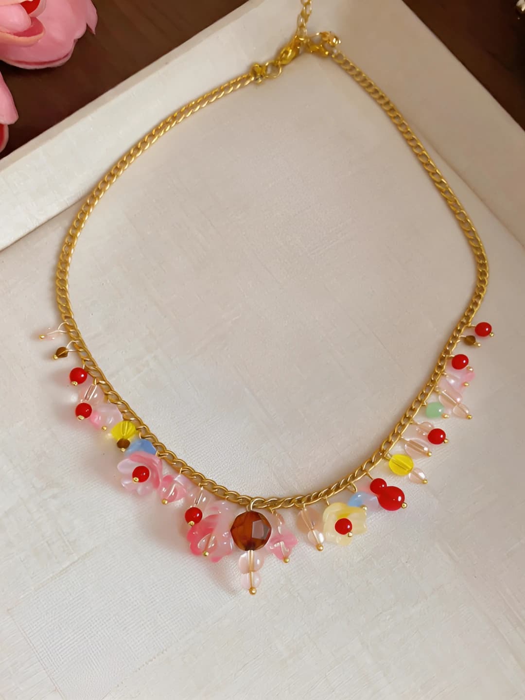 40# Necklace - Gold - Multicolour