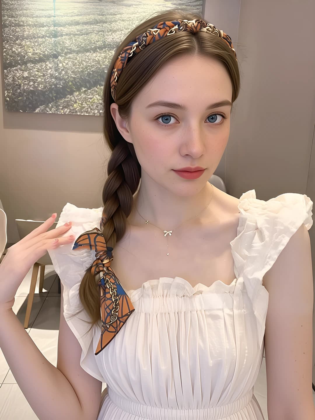 Orange upgraded ribbon headband