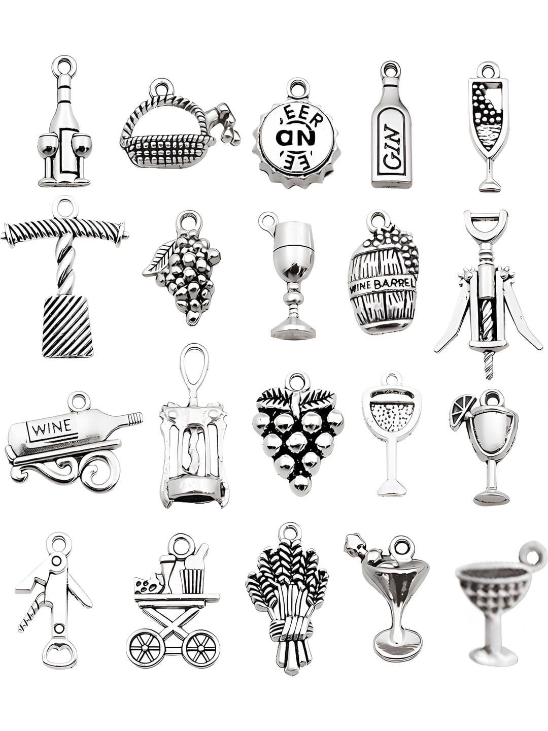 Women's DIY wine-themed alloy charms and pendants