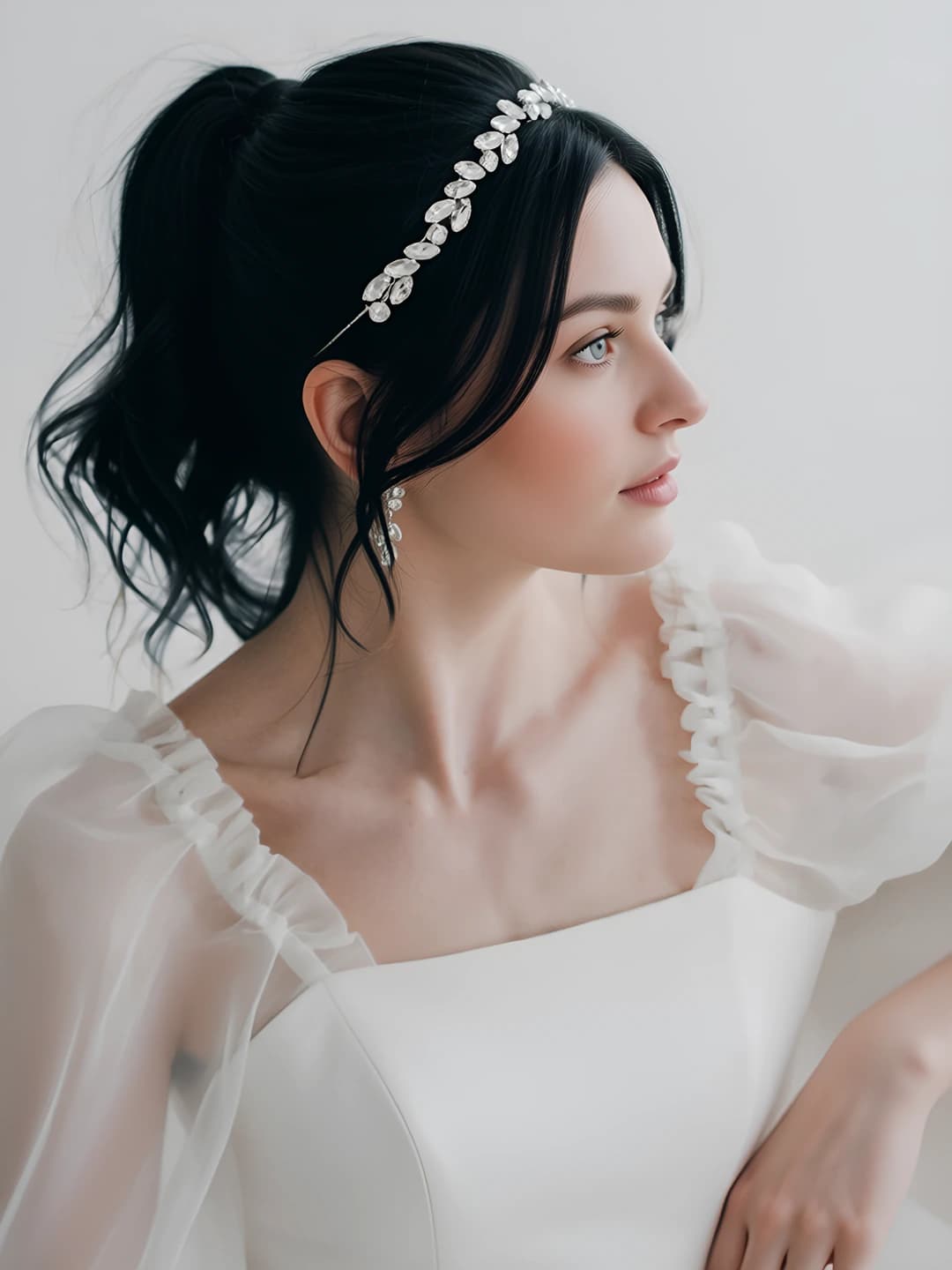 Women's headband with full glass marquis diamonds