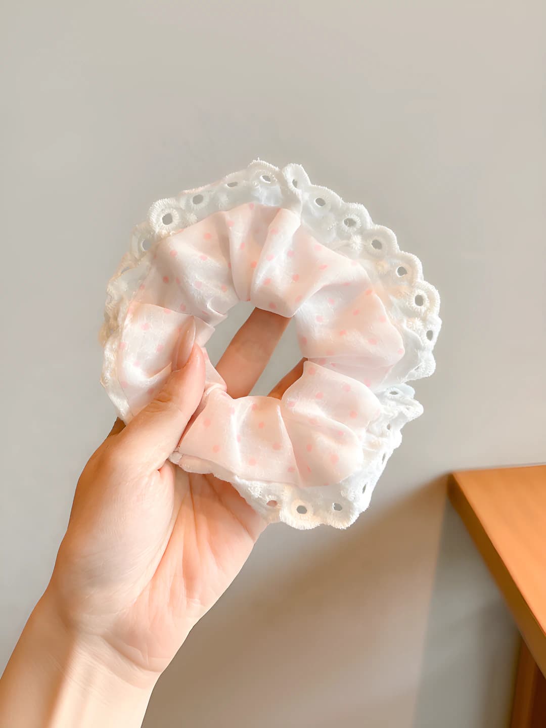 2# Pink polka dot ring ~12 cm