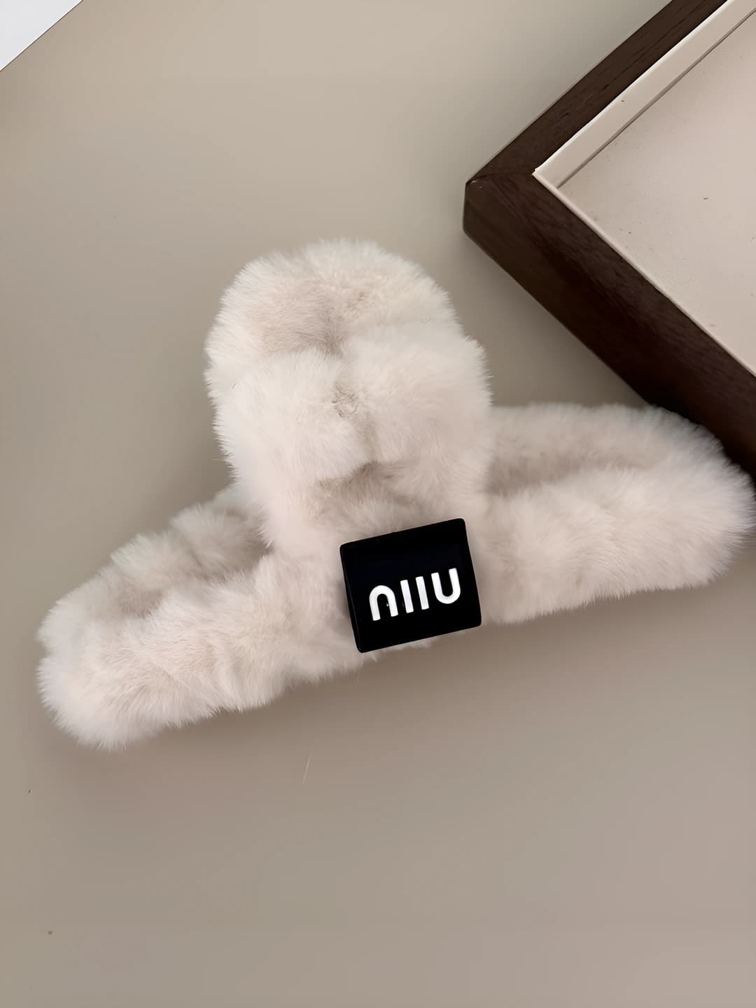 Plush white cross black logo - 13 cm
