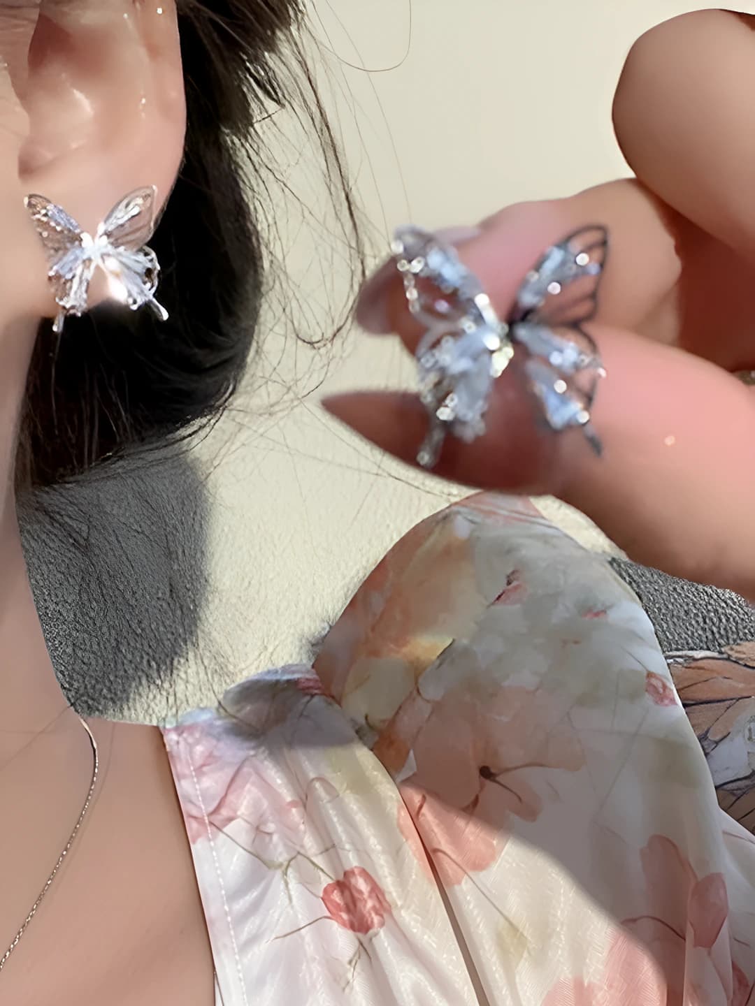 Cut-out zircon butterfly