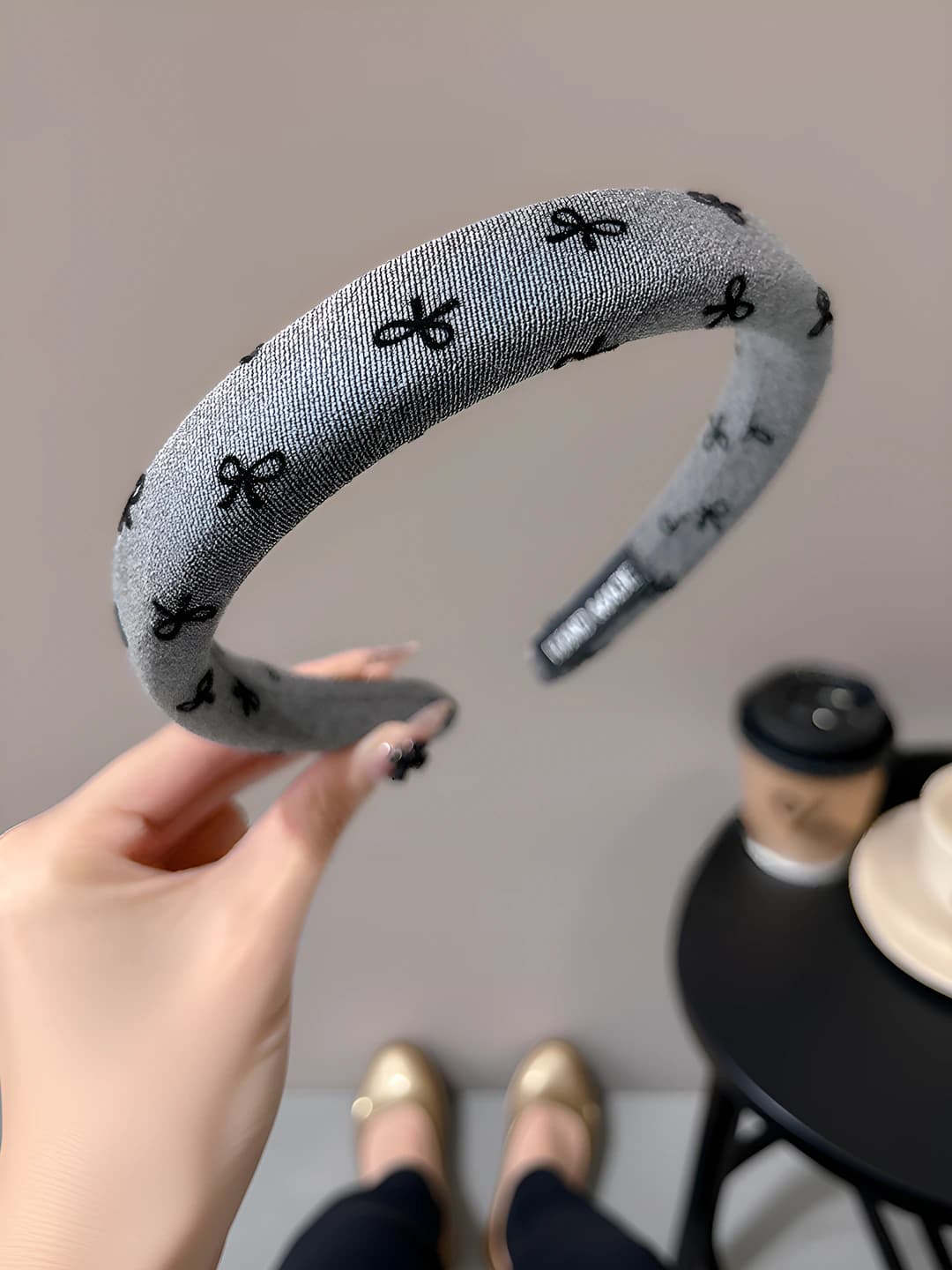 2# Grey, bow headband