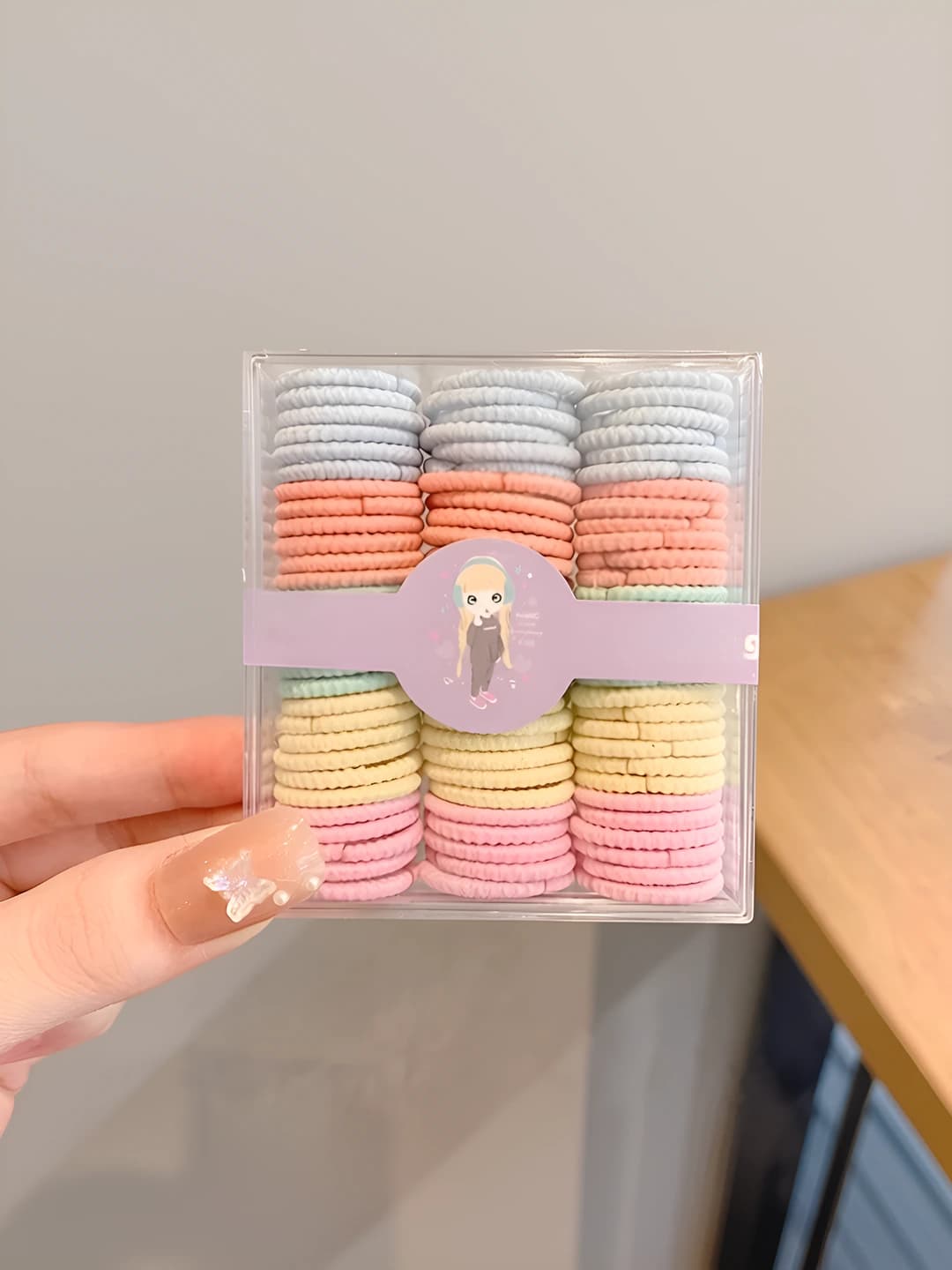 【11】Ribbed spring color thumb ring mixed 90 pcs-outer diameter approx 2 cm
