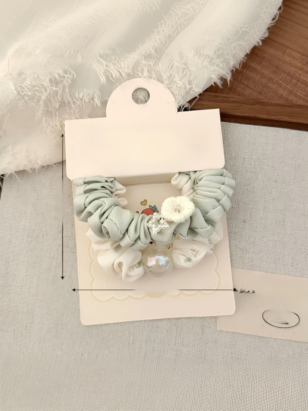 Yashil shar, kichik gul, 2 dona, diam. 6.5cm