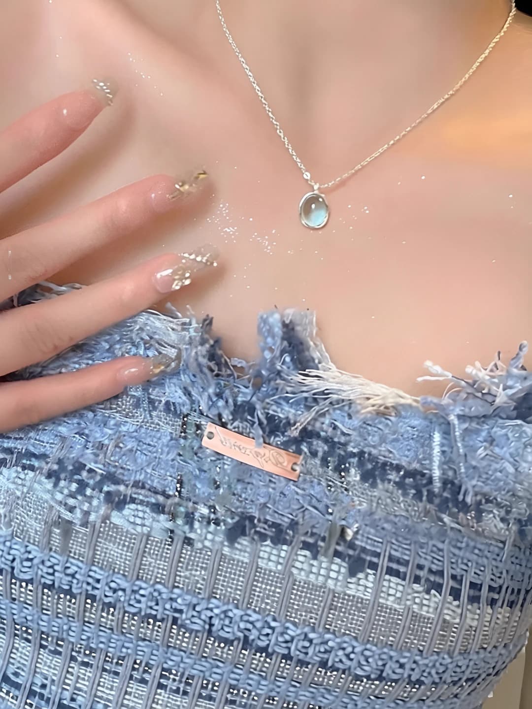 3# Blue stone, cross chain