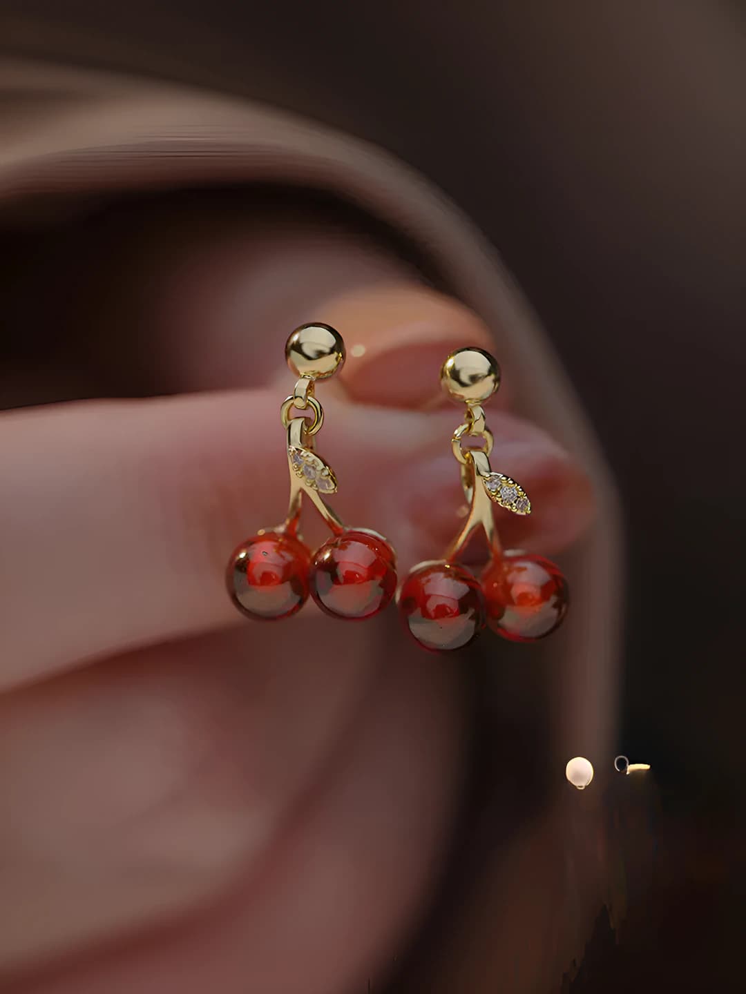 Cherry garnet studs 601