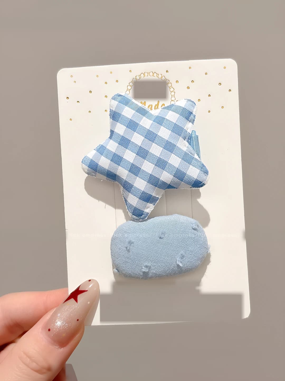 1# Plaid star clip 3.5cm