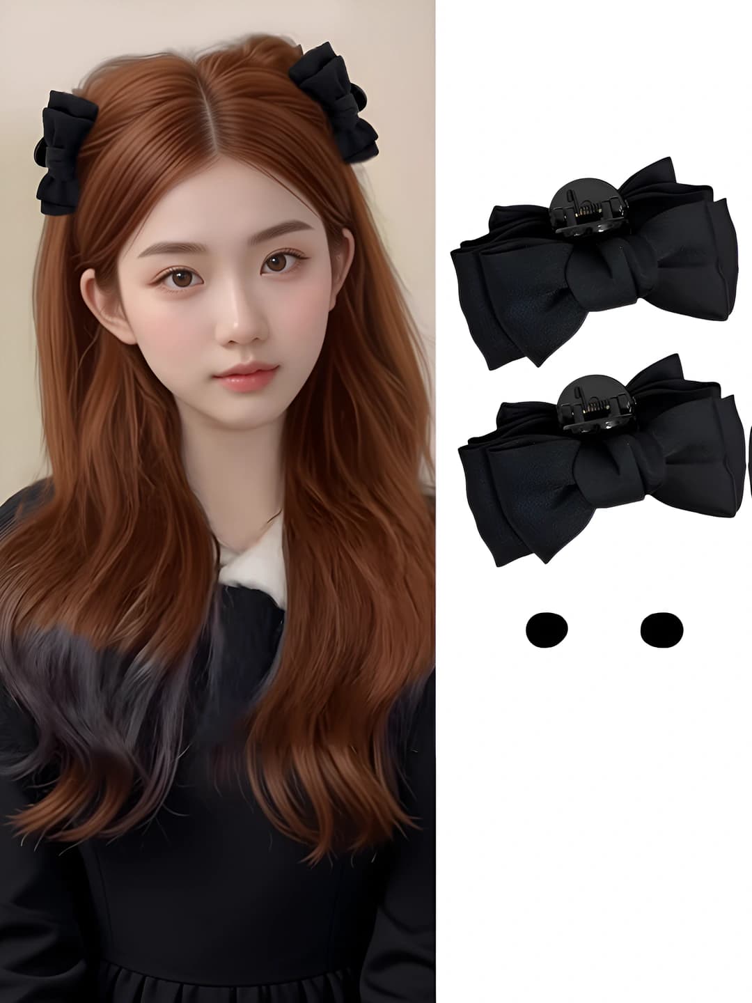 Black bow, arc, 1 pair