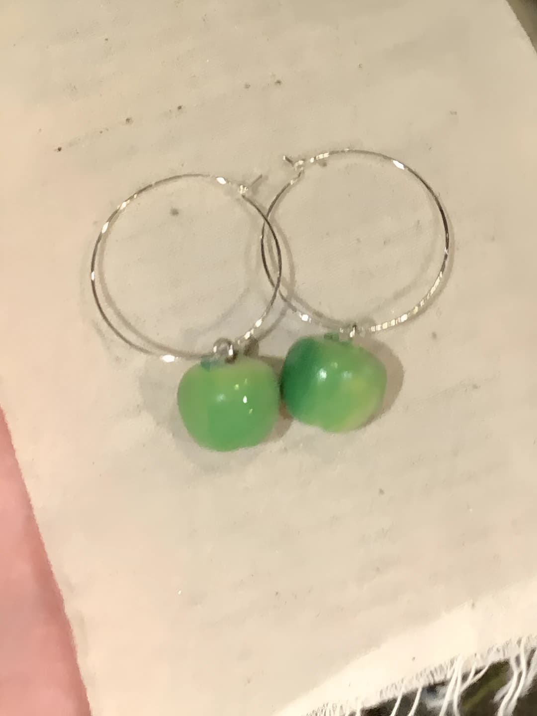 Ear hoop - Silver - Green