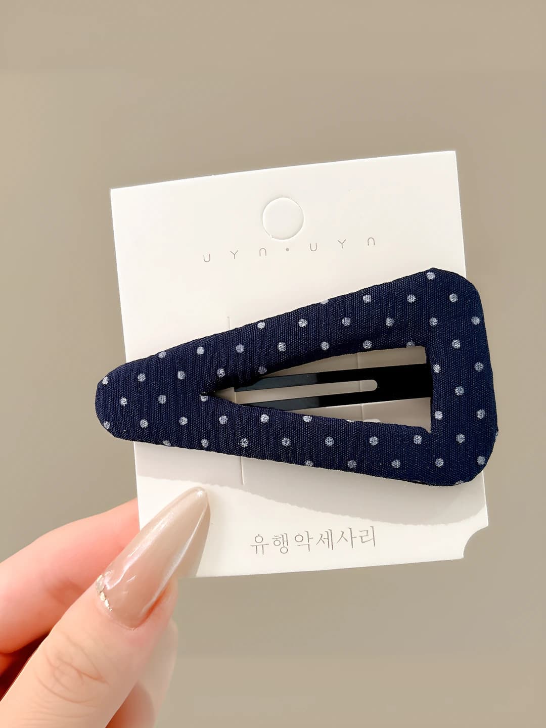 Navy - triangle polka dot, 8 cm
